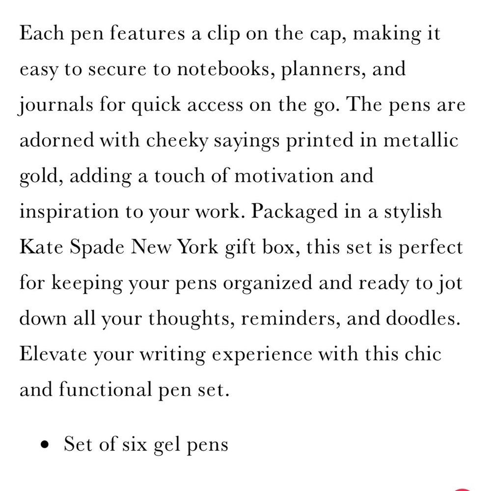 🆕 Kate Spade  Great Point Gel Pen Set 6 - Picture 4 of 5